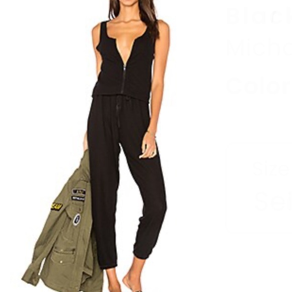 Michael Lauren Pants - Michael Lauren Zip Front Jumpsuit in Charcoal